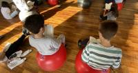English on yoga balls.