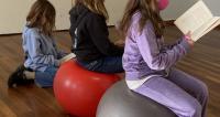English on yoga balls.